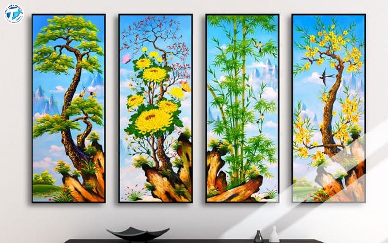 Tranh PVC tứ quý